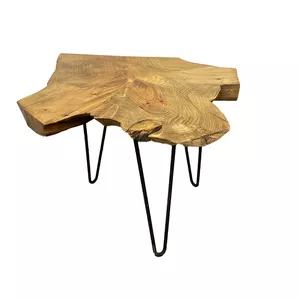میز عسلی مدل چوبی طرح دفرمه روستیک