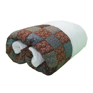لحاف کرسی مدل چهل تکه ترمه کد 1106 سایز 320x320 سانتی متر