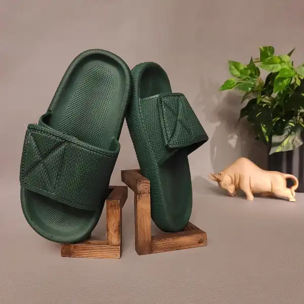 دمپایی زنانه زیتون مدل ماتریکس