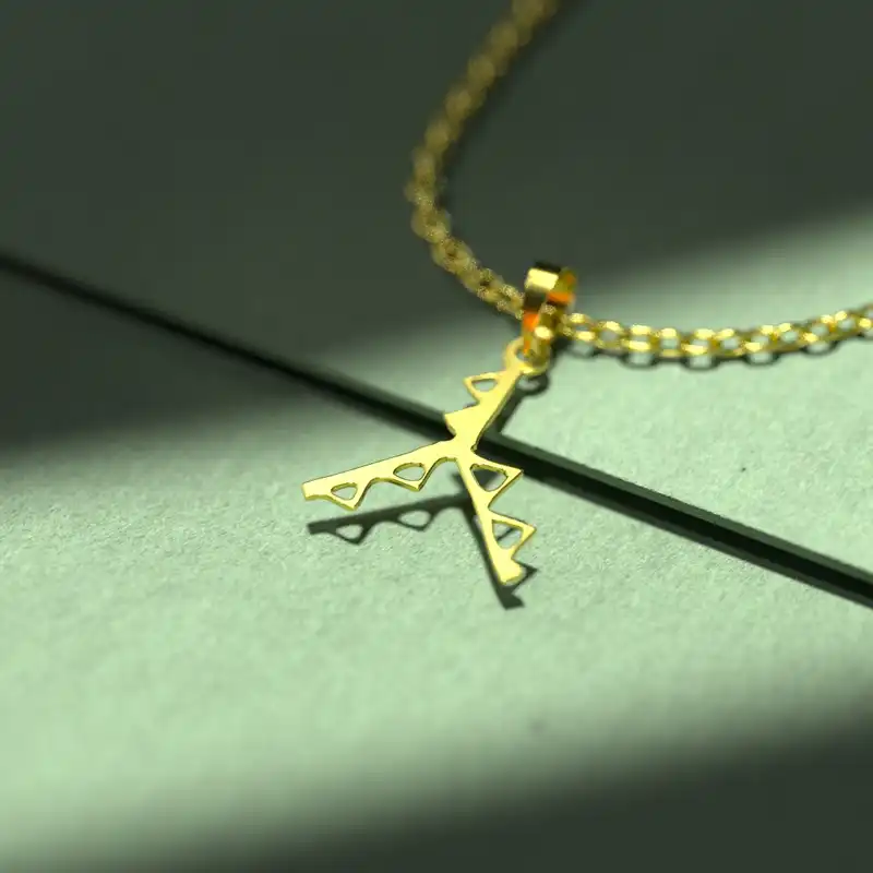 گردنبند طلا 18 عیار زنانه مدوپد مدل هندسی کد D3-1-1150