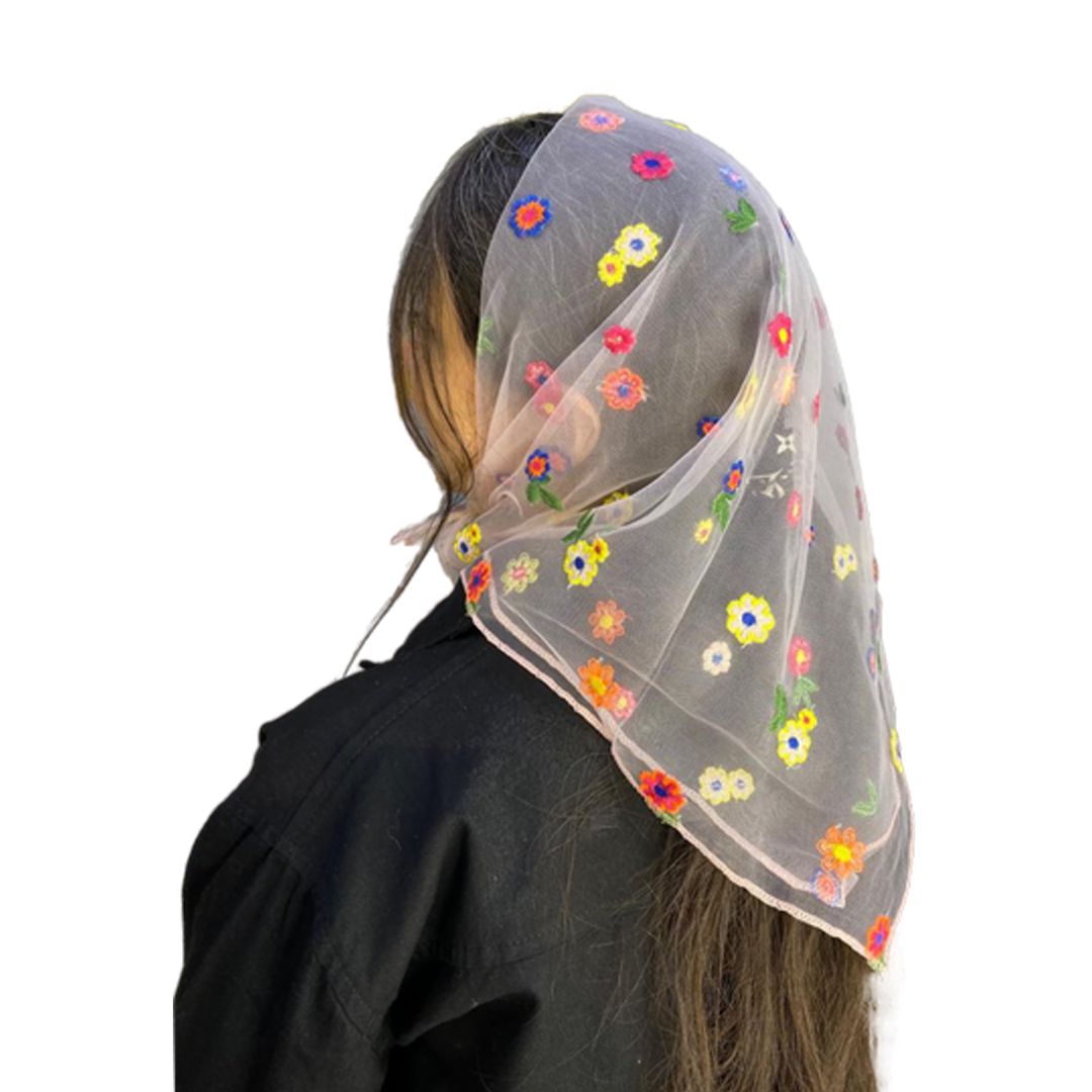 روسری زنانه مدل مینی اسکارف گل رنگی -  - 6