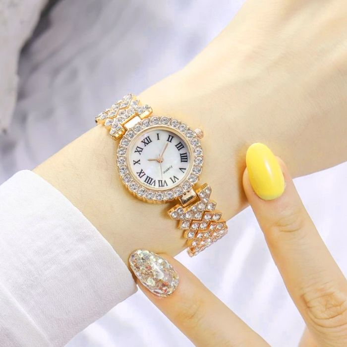 ساعت مچی عقربه ای زنانه مدل فول نگین کد diamond11 -  - 5