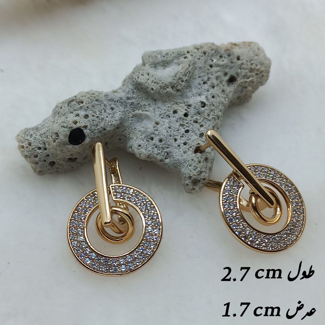 گوشواره زنانه ژوپینگ مدل نگینی کد NN 040 -  - 3