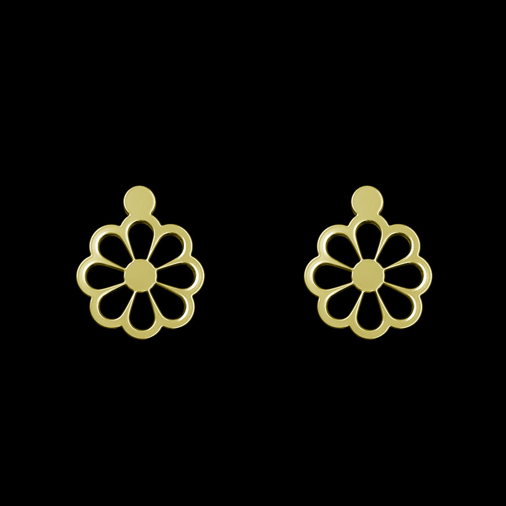 گوشواره طلا 18 عیار زنانه مدوپد مدل گل کد GA1-13063