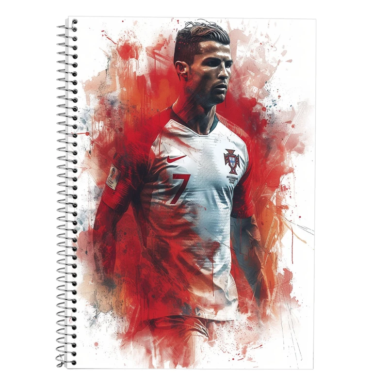 دفتر زبان 50 برگ مدوپد مدل دو خط طرح رونالدو ronaldo کد DF13451