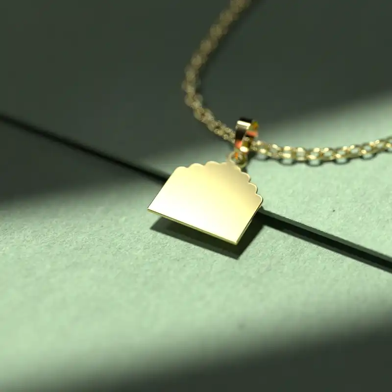 گردنبند طلا 18 عیار زنانه مدوپد مدل شکل هندسی کد P2-1-1180