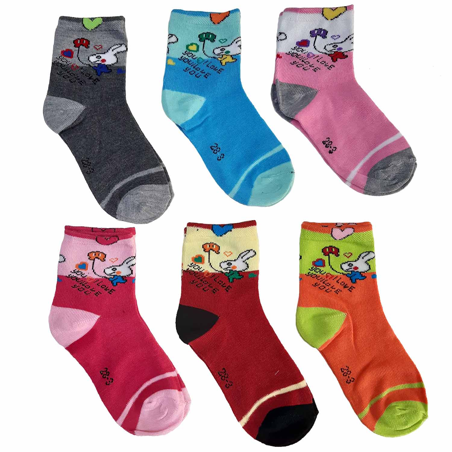 جوراب دخترانه مدل پنجه آفتاب مجموعه 6 عددی