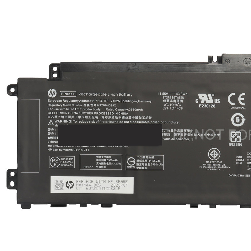 باتری لپ تاپ 3 سلولی مدل PP03XL مناسب برای لپ تاپ اچ پی Pavilion x360 13-BB