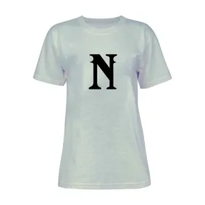 تی شرت آستین کوتاه زنانه مدل حرف N کد L232 رنگ طوسی