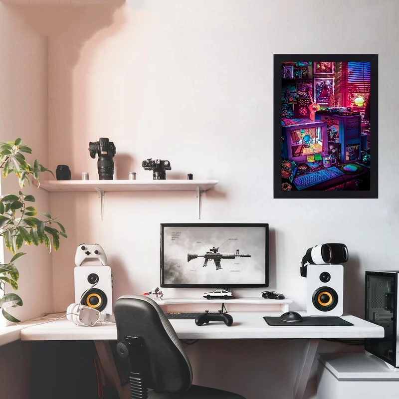 تابلو نوری گیم دکور طرح اتاق گیم مدل gaming room