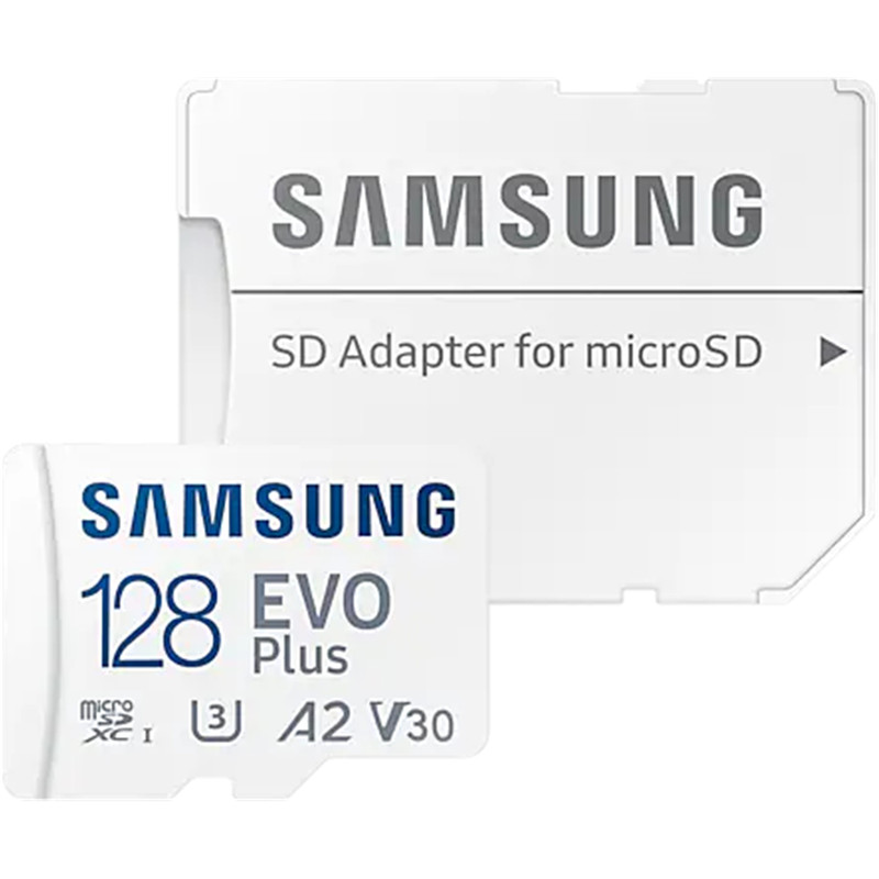 کارت حافظه microSDXC سامسونگ مدل Evo Plus A1 V10 کلاس 10 استاندارد UHS-I U3 سرعت 130MBps ظرفیت 128 گیگابایت به همراه آداپتور SD