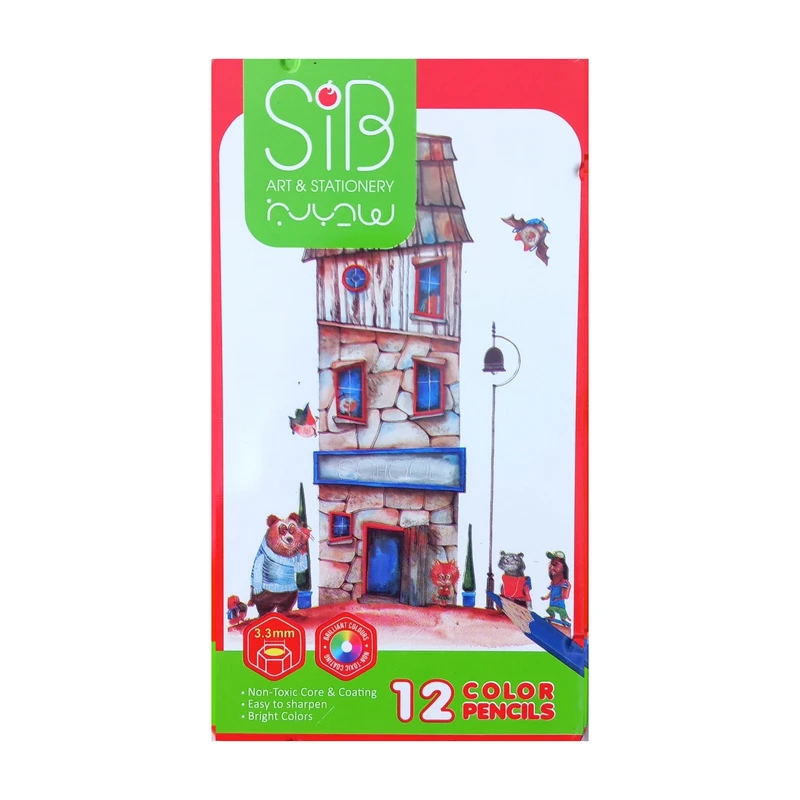 مداد رنگی 12 رنگ سیب کد 3424