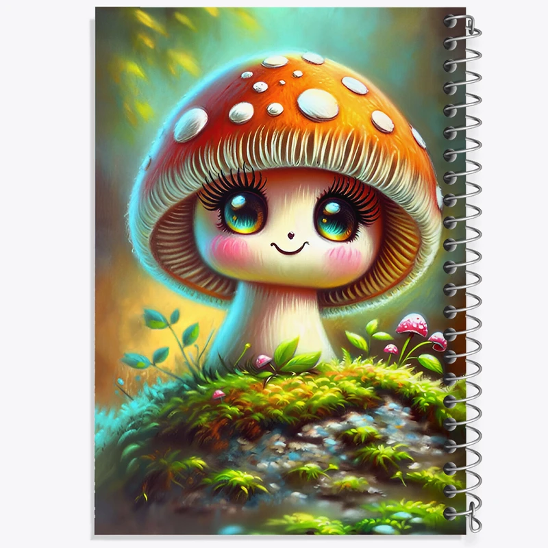 دفتر مشق 50 برگ خندالو طرح قارچ کیوت کد F6644