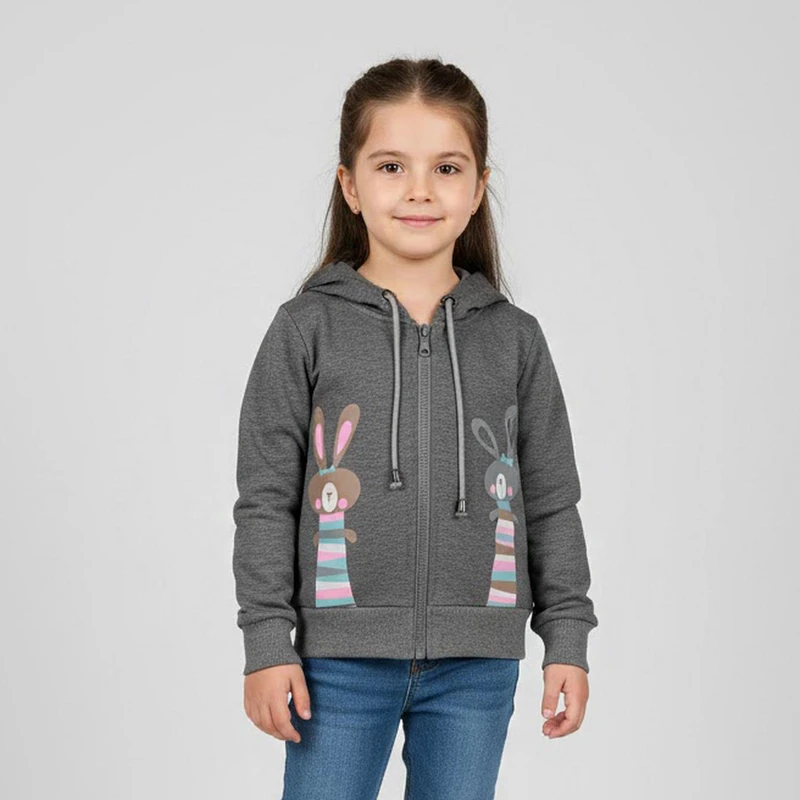 سویشرت دخترانه سون پون مدل G834 رنگ طوسی