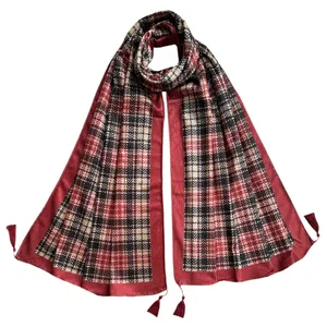 شال زنانه مدل موهر چهارخانه پاییزی