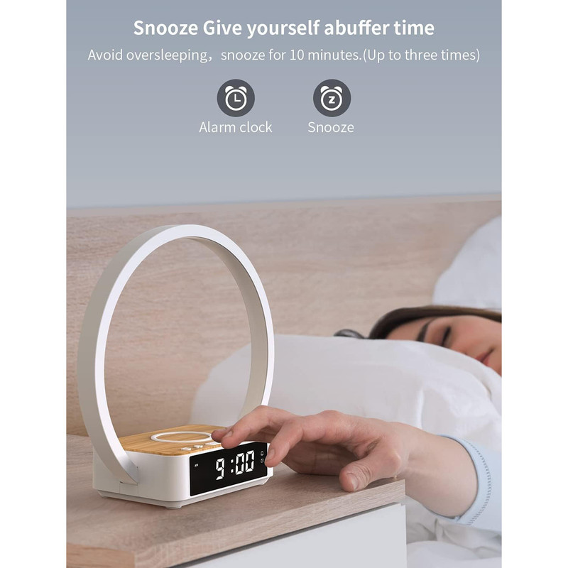 ساعت رومیزی دیجیتال مدل وایرلس شارژر چراغ لمسی