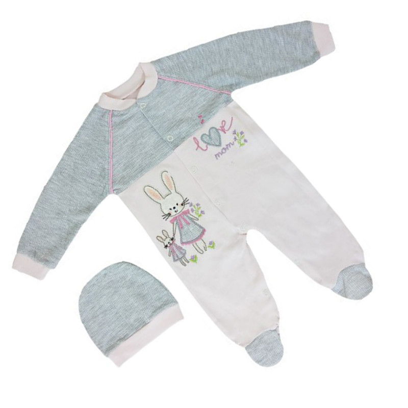 ست سرهمی و کلاه نوزادی مدل ESA BABY کد 249