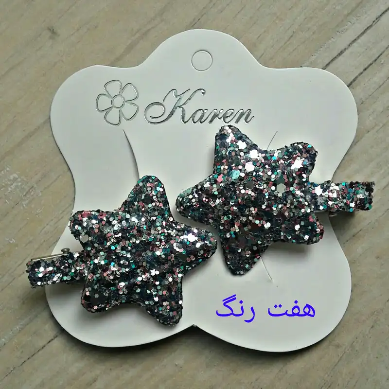 گيره مو زنانه طرح ستاره كد 3000130 بسته 2 عددي