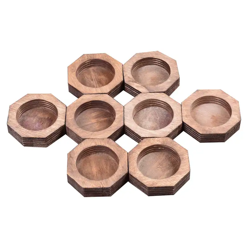 جاشمعی چوبی مدل 8 ضلعی کد 1249 بسته 8 عددی