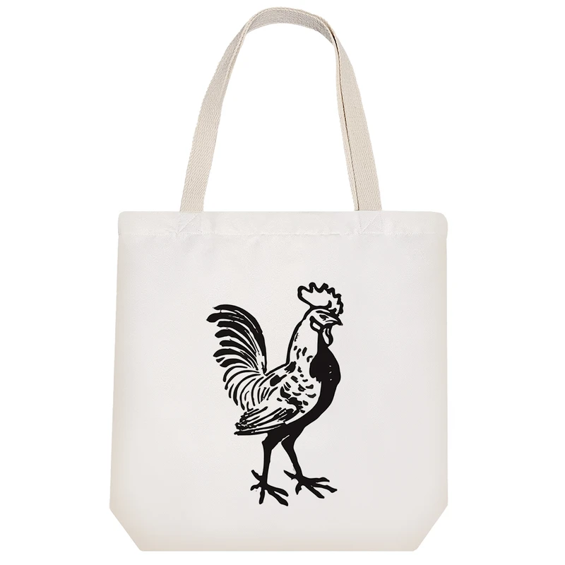 ساک خرید پارچه ای خندالو طرح خروس مدل توت بگ کد 6843