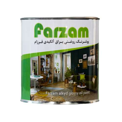 رنگ روغنی سفید براق فرزام کد 300 حجم 1.1 لیتر