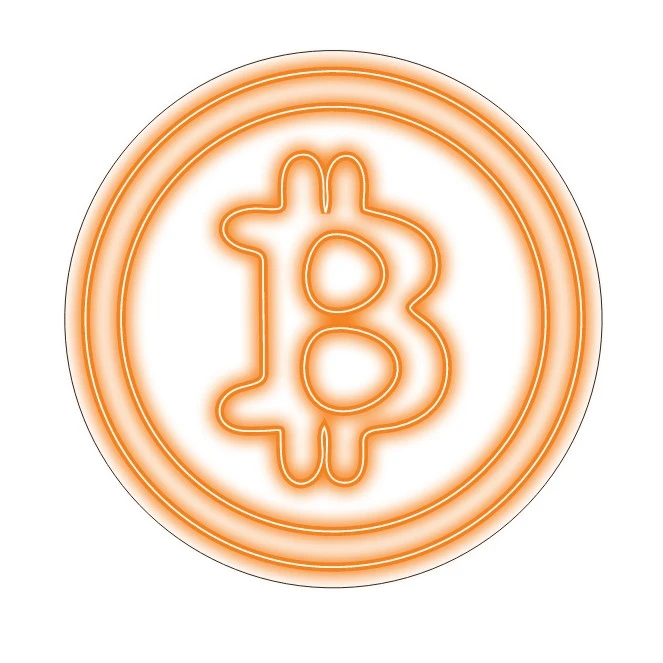 تابلو ال ای دی مدل نئون فلکسی طرح بیت کوین