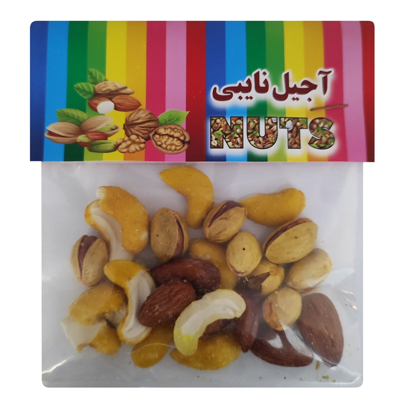 آجیل مخلوط 3 مغز شور نایبی - 20 گرم بسته 5 عددی