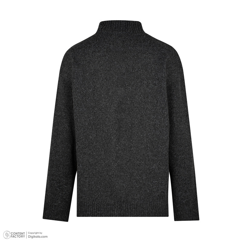 پلیور یقه اسکی مردانه مدل مارپیچی کد SKI-MAR-D رنگ ذغالی