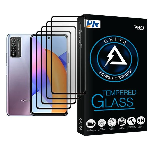 محافظ صفحه نمایش پی کی مدل Delta Glass MIX004 مناسب برای گوشی موبایل آنر 10X Lite بسته چهار عددی