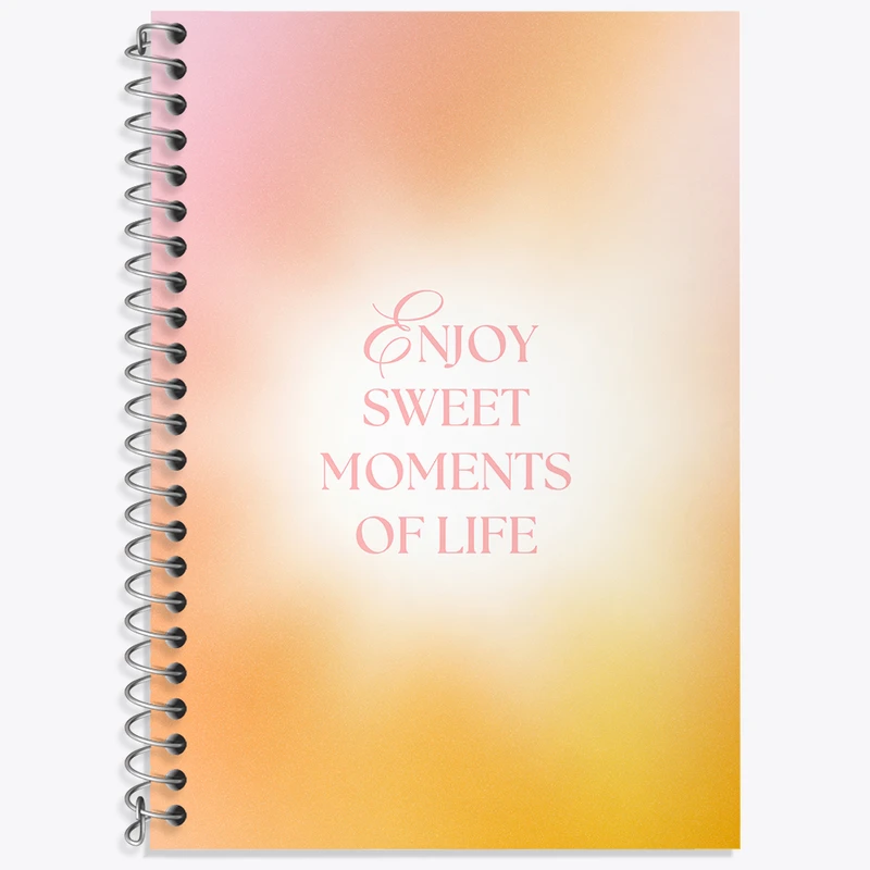 دفتر زبان 50 برگ خندالو مدل سه خط طرح Enjoy Sweet Moments Of Life کد N2362