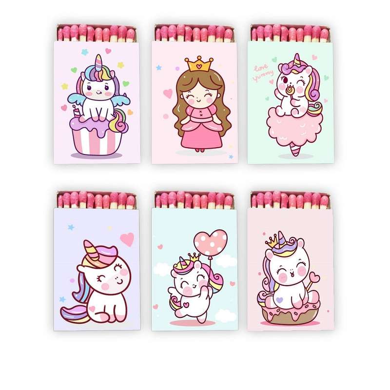 کبریت مدل فانتزی طرح یونیکورن مجموعه 6 عددی