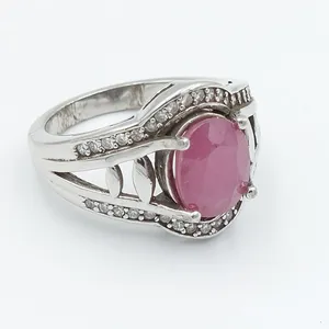 انگشتر نقره زنانه مدل یاقوت سرخ کد 20571