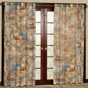 پرده مدل طرح دار مخمل پانچی کد 1043L سایز 140x280 سانتی متر