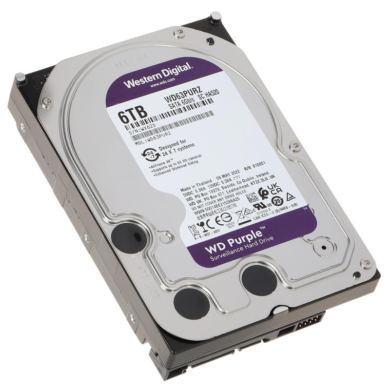 هارددیسک اینترنال وسترن دیجیتال مدل Purple WD63PURZ ظرفیت 6 ترابایت