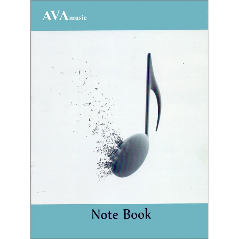 دفتر نت موسیقی 16 برگ آوا مدل پنج خط طرح نت موسیقی