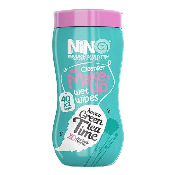 دستمال مرطوب نینو مدل green tea بسته 40 عددی به همراه دستمال مرطوب نینو مدل 117 بسته 10 عددی