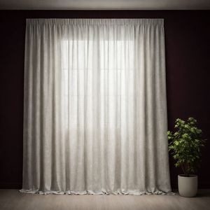 پرده تیکو دکو مدل دوخت ساده حریر کتان ژاکارت طرح محو  مدل بدون نیاز به آستر سایز 280 × 300 سانتی‌متر