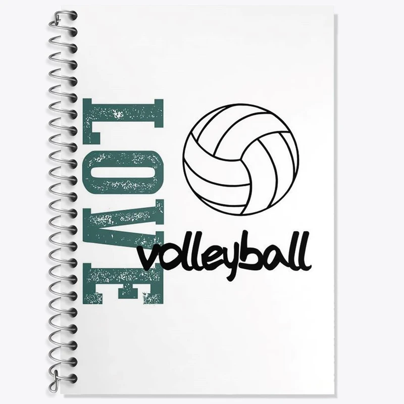 دفتر زبان 50 برگ خندالو مدل دو خط طرح والیبال Volleyball کد 26406