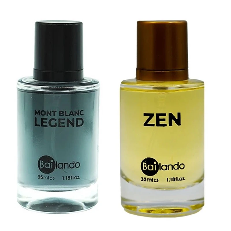 عطر جیبی مردانه بایلندو مدل لجند مونت بلان با رایحه خنک و شرقی حجم 35 میلی‌لیتر به همراه عطر جیبی مردانه بایلندو مدل ذن با رایحه خنک و مشکی حجم 35 میلی‌لیتر
