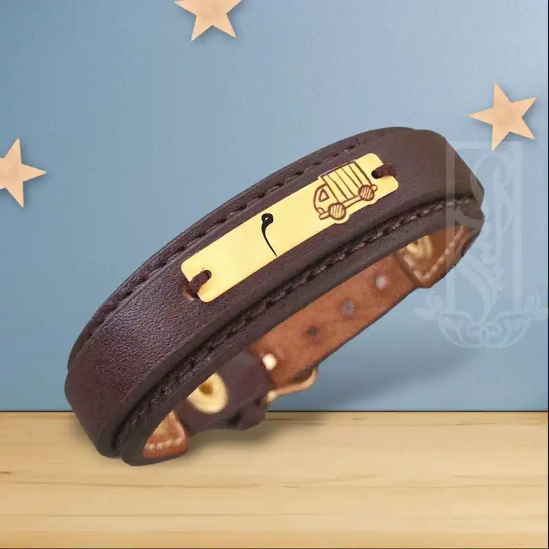 دستبند طلا 18 عیار بچگانه لیردا مدل حرف م کد 72600