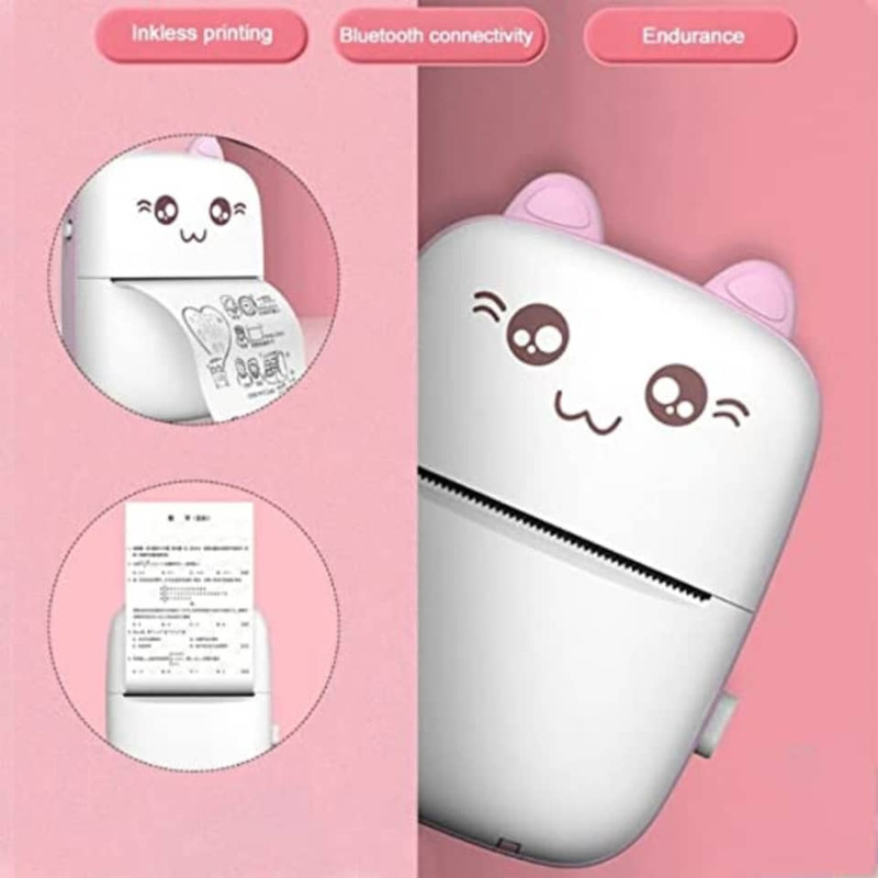 پرینتر لیبل زن ناب سل مدل  پرتابل کد PIN02 به همراه سه عدد رول کاغذی