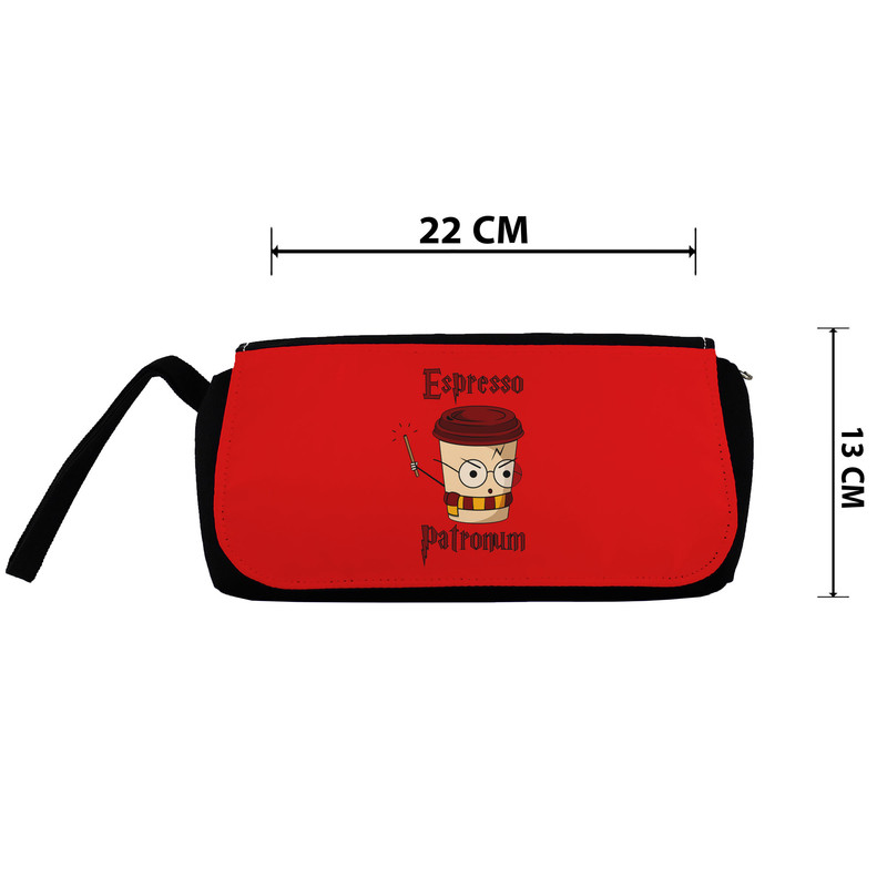 کوله پشتی مدرسه طرح قهوه و هری پاتر به همراه جامدادی