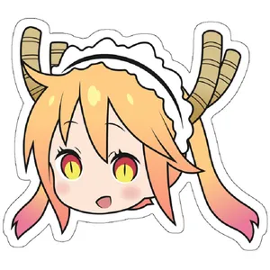 استیکر مدل Miss Kobayashi&#39;s Dragon Maid Tohru Chibi Head
