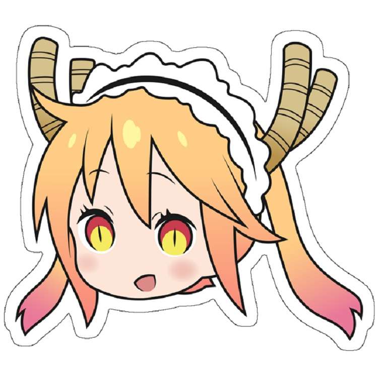 استیکر مدل Miss Kobayashi&#39;s Dragon Maid Tohru Chibi Head