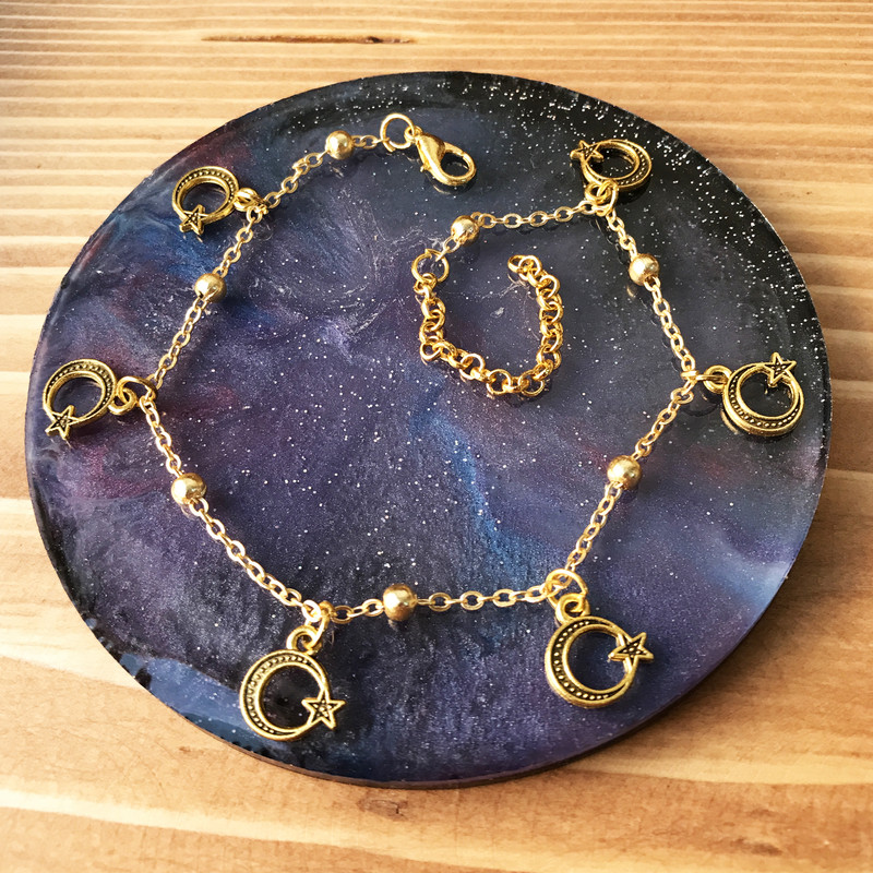 پابند زنانه مدل ماه و ستاره