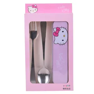 ست قاشق چنگال کودک مدل Hello kitty