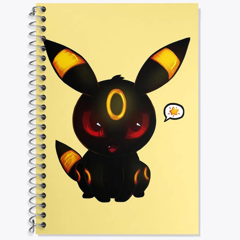 دفتر زبان 50 برگ خندالو مدل دو خط طرح امبرون انیمه پوکمون کد 17401