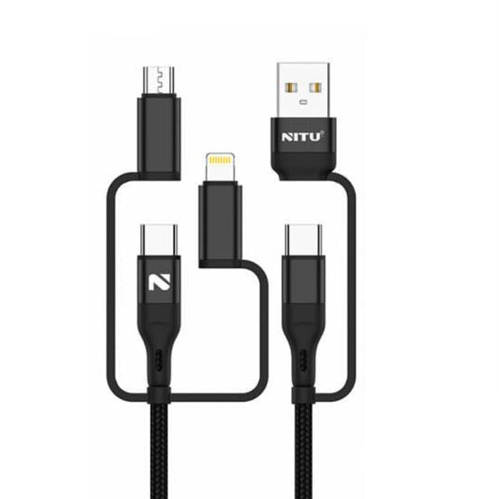 کابل تبدیل USB به لایتنینگ/USB-C/microUSB نیتو مدل NC601 طول 1.2 متر