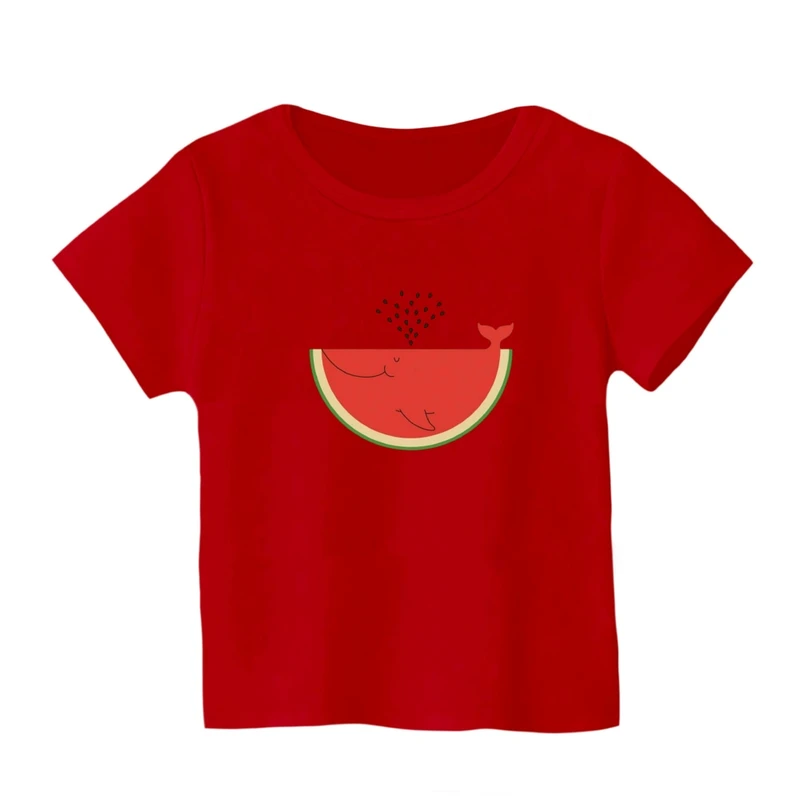 تی شرت آستین کوتاه بچگانه مدل هندوانه نهنگ یلدایی