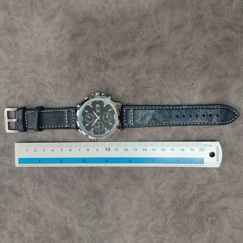 ساعت مچی عقربه ای مدل 3متور بند چرم کد 0010